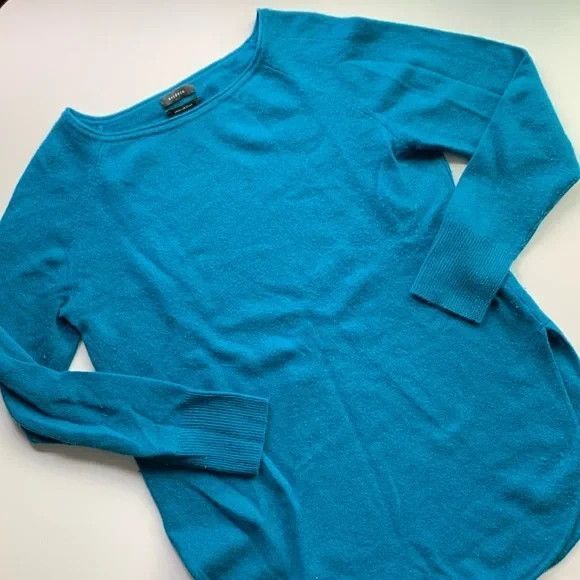 New Halogen Wool and Cashmere Boatneck Sweater Tunic in Teal Size XL - Picture 3 of 6